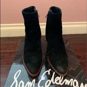 Sam Edelman black suede ankle boots